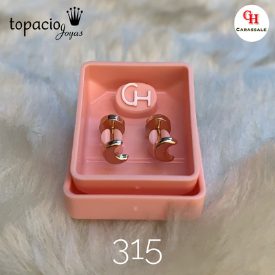 Aros abridor - Lunita - Oro 18k y Laminado - MOD CH-315