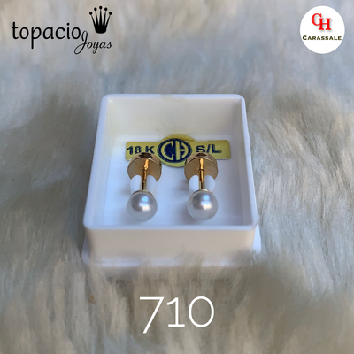 Aros abridor - Perla Simil de 4mm - Oro 18k - MOD CH-710