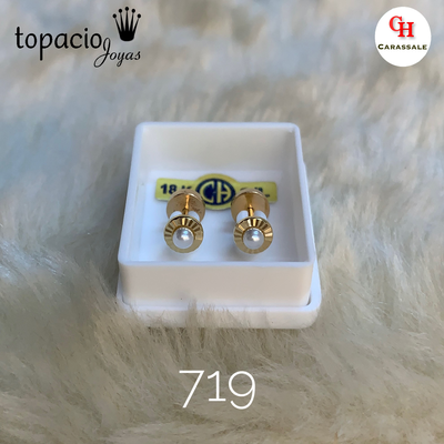 Aros abridor - Perla Simil de 5mm - Oro 18k - MOD CH-719