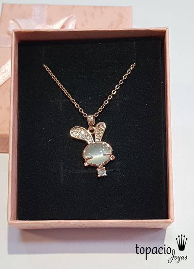 Cadena Conejo de Titanium y Oro Rose