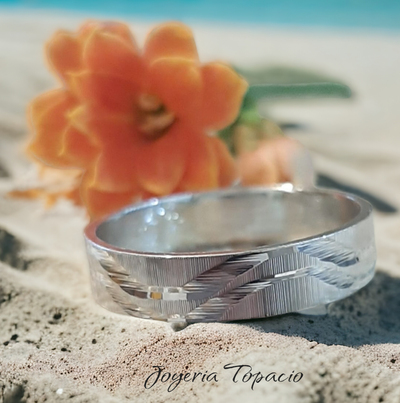 Alianzas de Plata 925 facetadas