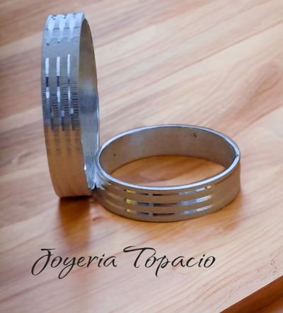 Alianzas de Plata 925 facetadas