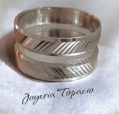 Alianzas de Plata 925 facetadas