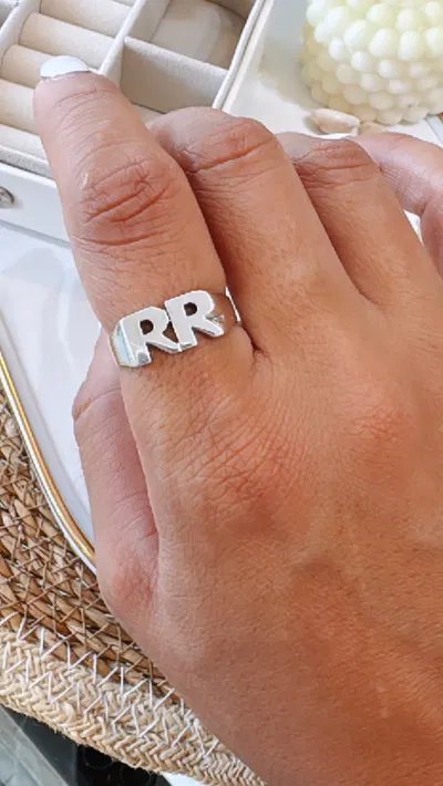 Anillo Iniciales de Plata 925