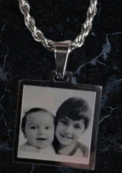 Foto medalla en Acero Quirúrgico (Mod: cuadrado)