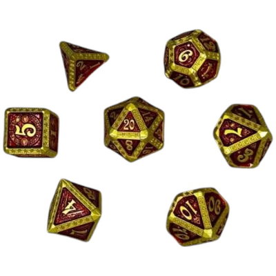  SET DADOS METALICOS Rojo c/ dorado