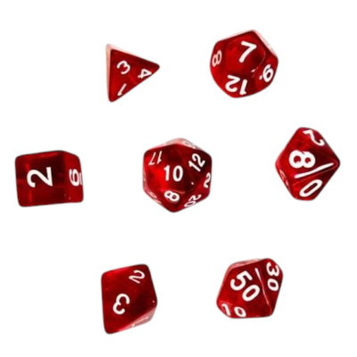 SET DADOS POLIEDRICOS X7 Rojo