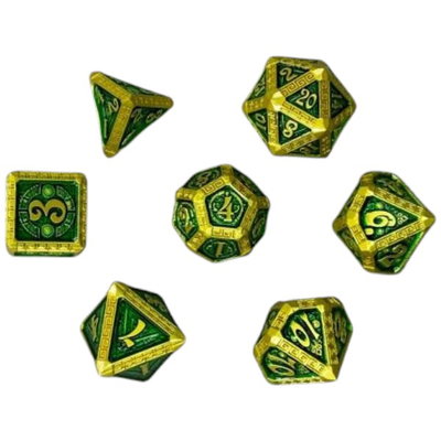  SET DADOS METALICOS Verde c/ dorado