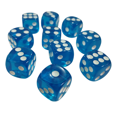 SET x 10 DADOS DE 6 CARAS Celeste
