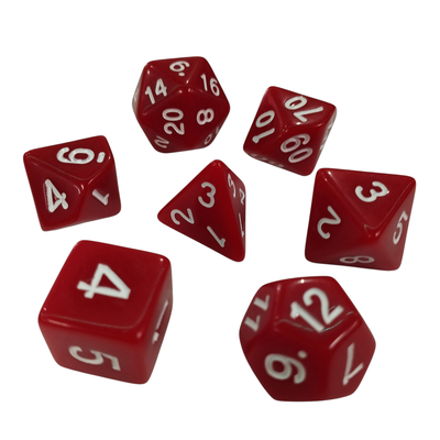 SET DADOS POLIEDRICOS X7 Rojo