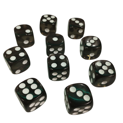 SET x 10 DADOS DE 6 CARAS Negro 