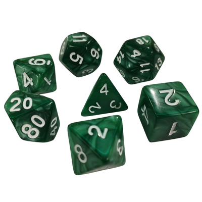 SET DADOS POLIEDRICOS X7 Verde