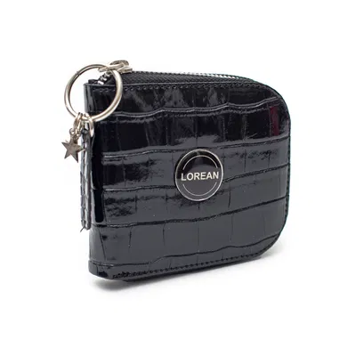 Billetera Pocket Cloe Croco Negra