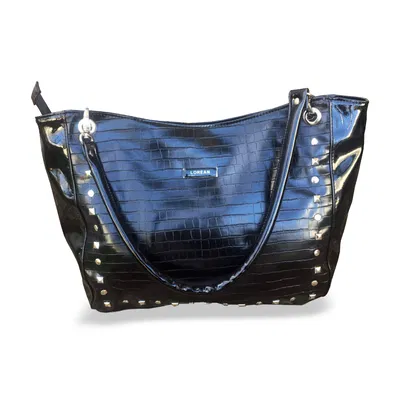 Bolso Jade Charol Croco Negra