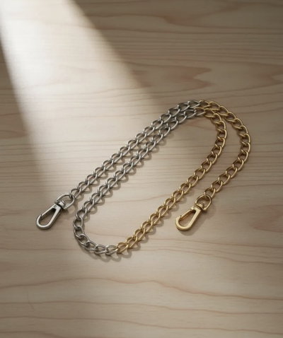 Correa cadena larga bicolor 130cm plata y dorado