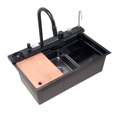 BACHA DE COCINA INTELIGENTE ACERO INOXIDABLE 304 HAUSAR HM-7545-B7-BHP