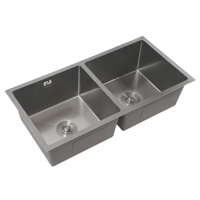 BACHA DE COCINA DOBLE ACERO INOXIDABLE 304 HAUSAR HM-8744-D-LHP