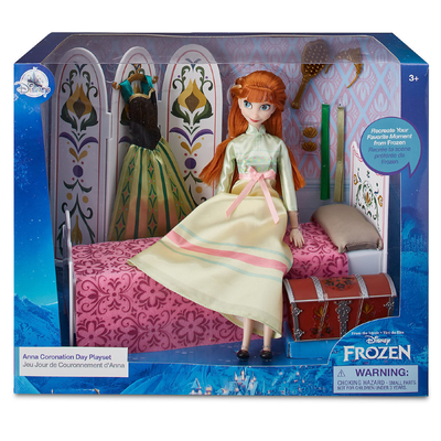 Disney Store Frozen Anna Muñeca + Cama + Accesorios Stock!!