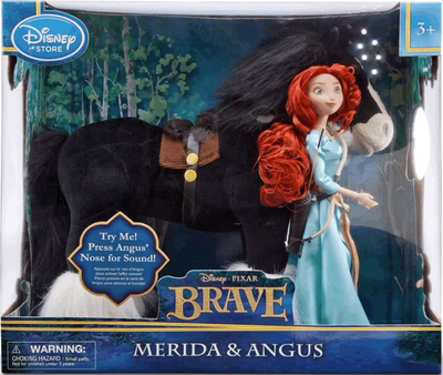 Disney Store Brave Merida and Angus Doll Horse Gift Set Valiente Caballo Con Sonido