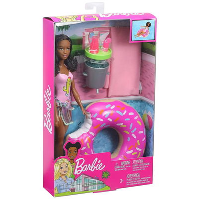 Barbie Doll And Her Pool Themed And Floatie Mattel GHT21