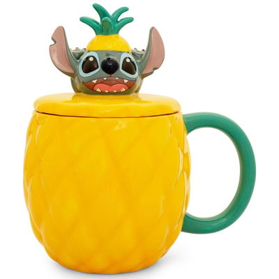 Disney Lilo & Stitch Pineapple 3d Sculpted Ceramic Mug Taza