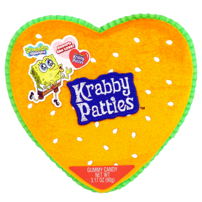 Spongebob Krabby Patties Gummy Candy Valentine's Plush Heart Box Bob Esponja