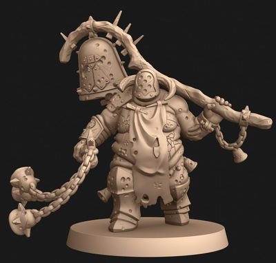 Paladín de la Plaga - Campeón de Nurgle - Fat Lord With Bell - Señor Gordo con campana. 