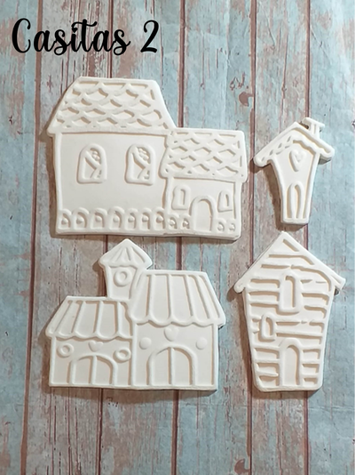 Moldura porcelana casitas 2 x 4  placas