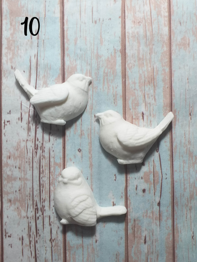 Moldura porcelana pajarito 10  (3  pajaritos)