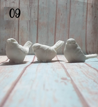 Moldura porcelana pajarito 09  (3  pajaritos)