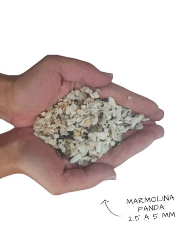 Piedra marmolina Panda – Granulometría 2,5–5 mm para Terrazzo