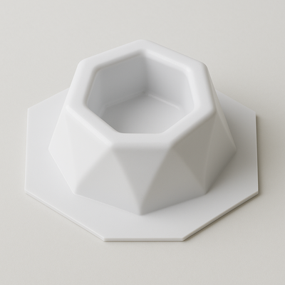 Molde termoformado maceta facetada decoración cemento resina yeso