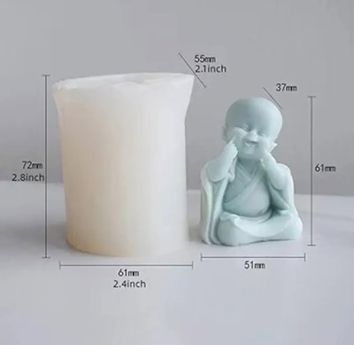 Molde de silicona buda sonriente Velas, Cemento, Resina y Yeso