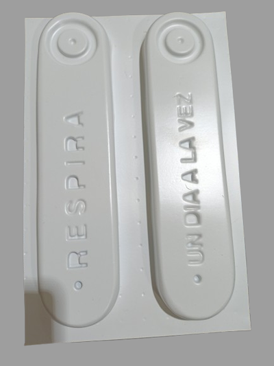 Molde termoformado porta sahumerio x2 frase VM - Cemento Yeso y resina acrolica