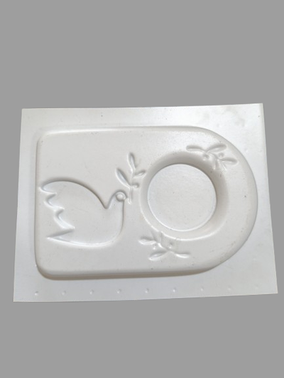 Molde termoformado porta vela paloma VM Cemento Yeso y resina acrolica