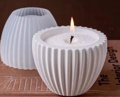 Molde de silicona maceta rayada 4253 Velas, Cemento, Resina y Yeso