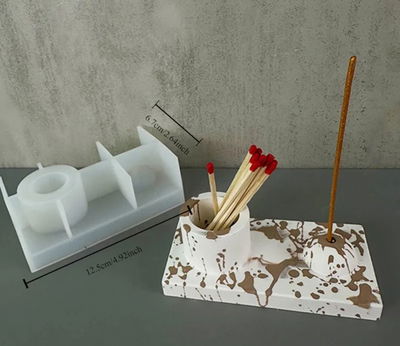 Molde de silicona porta sahumerios y vela rayas  bm4178 Cemento, Resina y Yeso