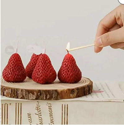 Molde de silicona frutillas x4 2359 jabones Velas, Cemento, Resina y Yeso