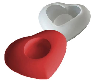 Molde de silicona porta  vela corazón – Cemento, Resina y Yeso