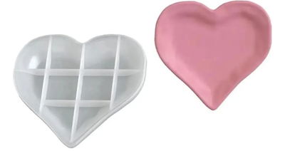 Molde de silicona bandeja corazon – Cemento, Resina y Yeso