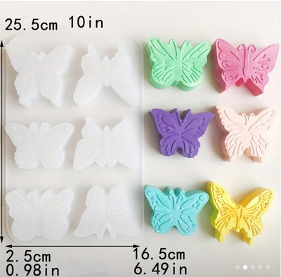 Molde de silicona mariposas 2  jabones Velas, Cemento, Resina y Yeso