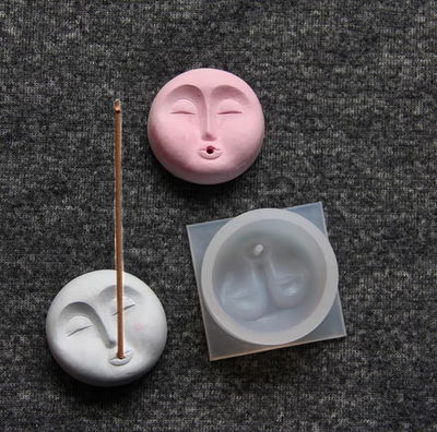 Molde de silicona porta sahumerio cara 4236 – Cemento, Resina y Yeso