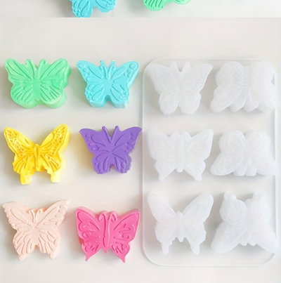 Molde de silicona mariposas 2 jabones Velas, Cemento, Resina y Yeso