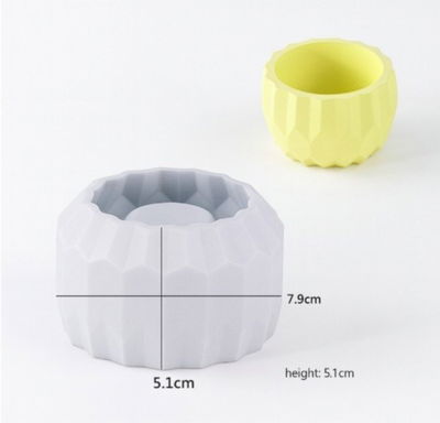 Molde de silicona maceta facetada MHP Velas, Cemento, Resina y Yeso