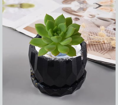 Molde de silicona maceta facetada  MHP Velas, Cemento, Resina y Yeso