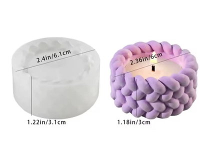 Molde de silicona maceta trenzada Velas, Cemento, Resina y Yeso