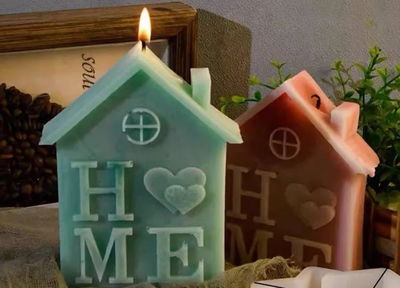 Molde de Silicona casita Home  para Cemento, Yeso y Resina –  Artesanal