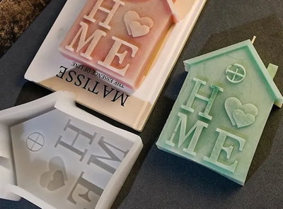 Molde de Silicona casita Home  para Cemento, Yeso y Resina –  Artesanal