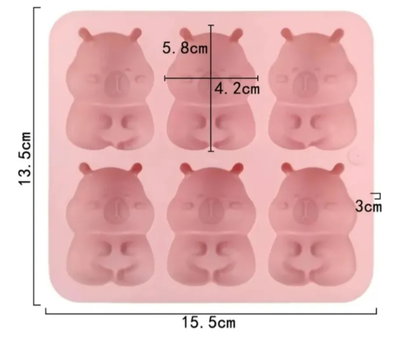 Molde de silicona capibara jabones Velas, Cemento, Resina y Yeso