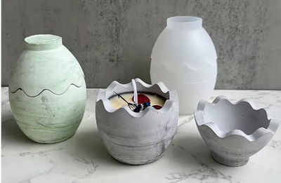 Molde de silicona huevo con tapa Velas, Cemento, Resina y Yeso